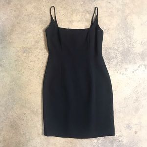 Vintage 90s Square Neck Sexy LBD Little Black Dres